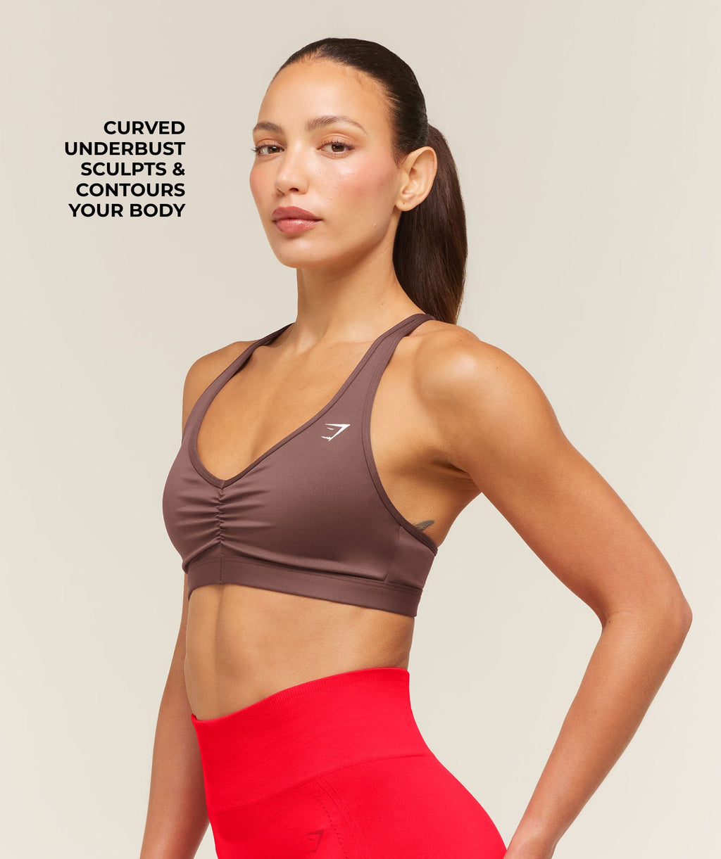 Ruched Sports Bra 2.0 - Espresso Brown