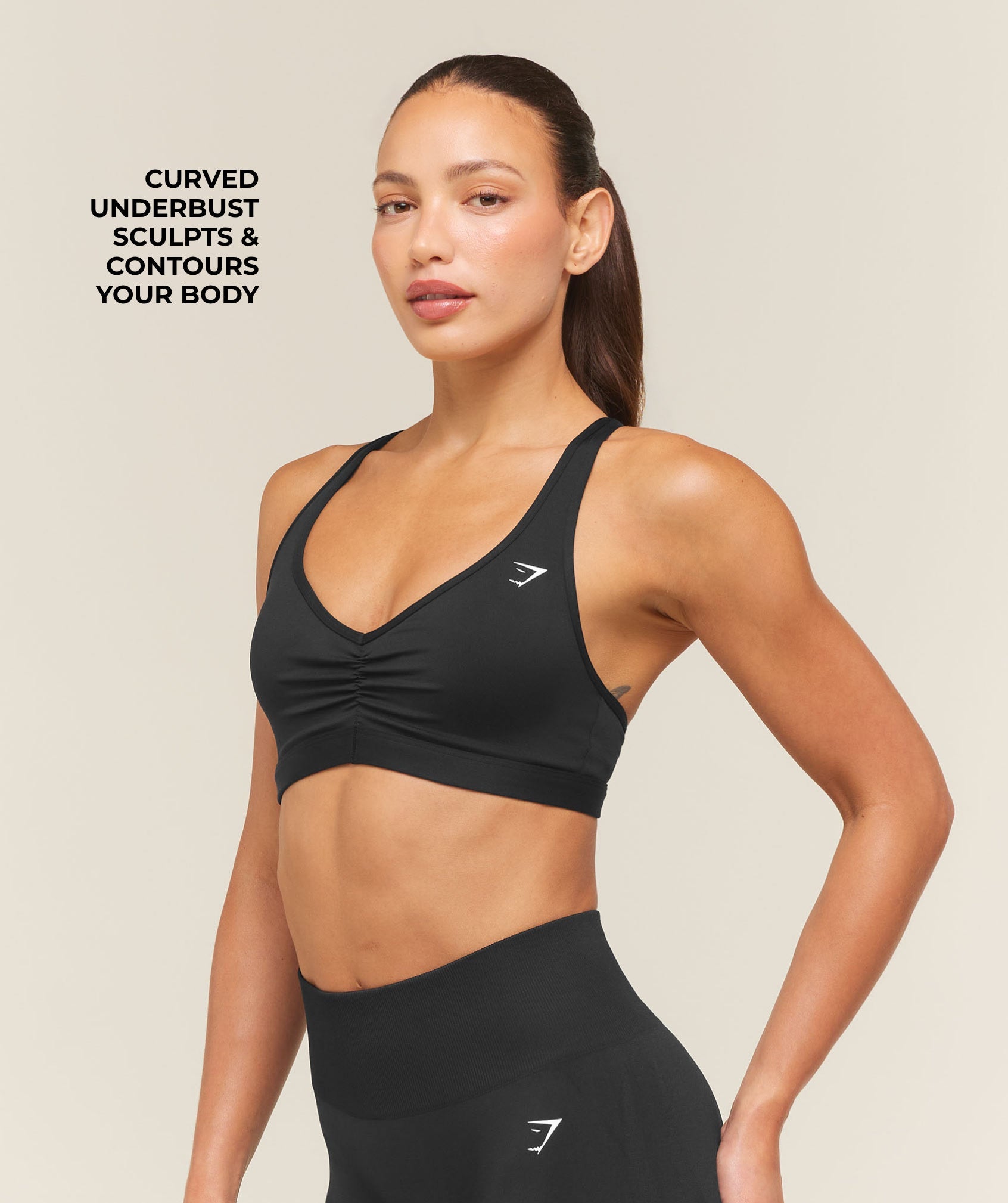 Ruched Sports Bra 2.0 - Black