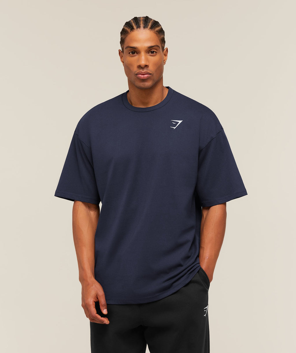 Crest Oversized T-Shirt - Heavy Blue