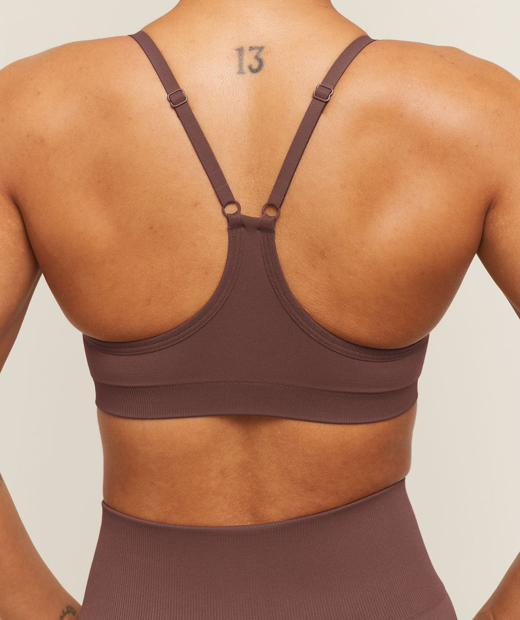 Everyday Seamless Racerback Sports Bra - Espresso Brown