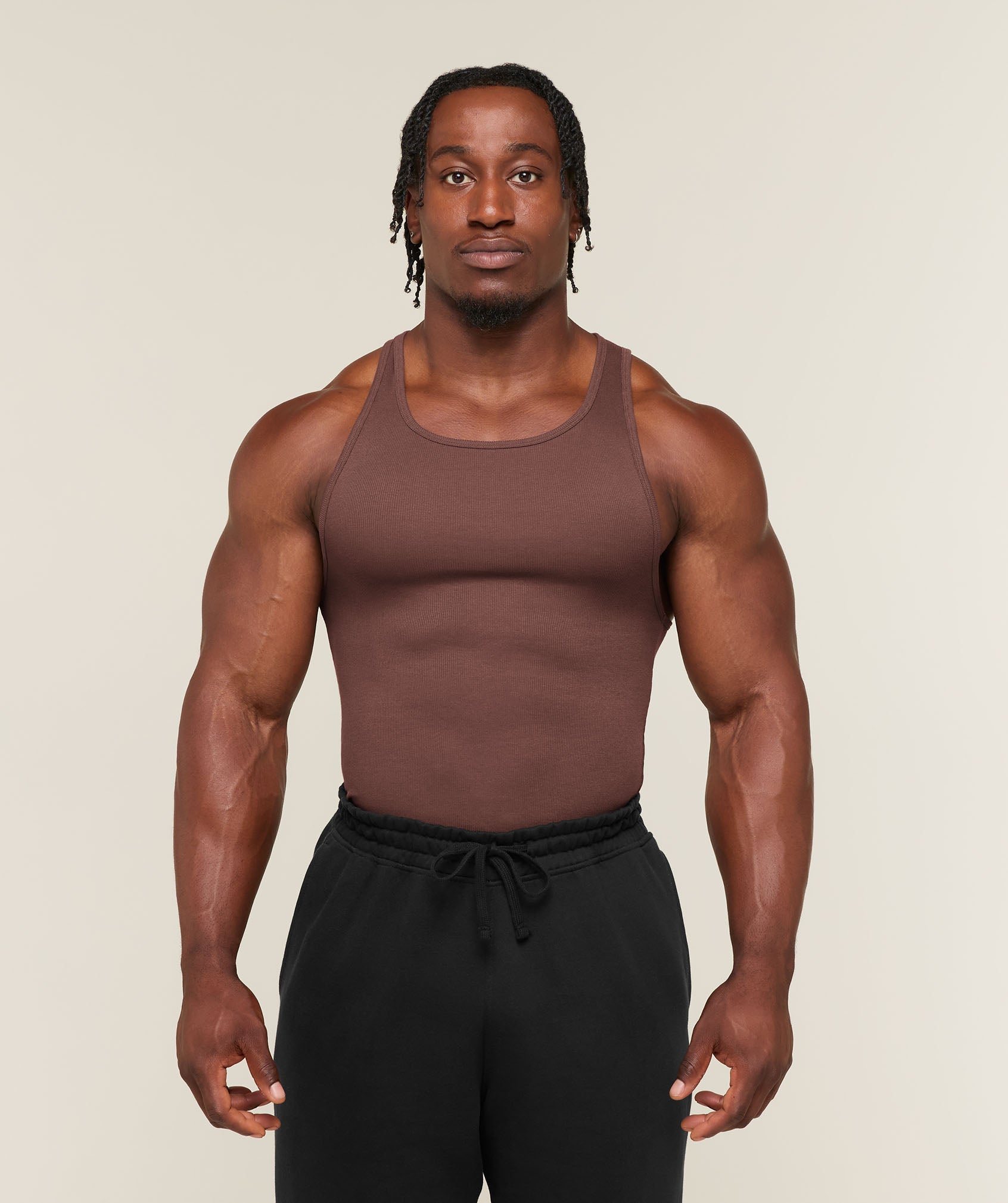 Ribbed Tank 1PK - Espresso Brown