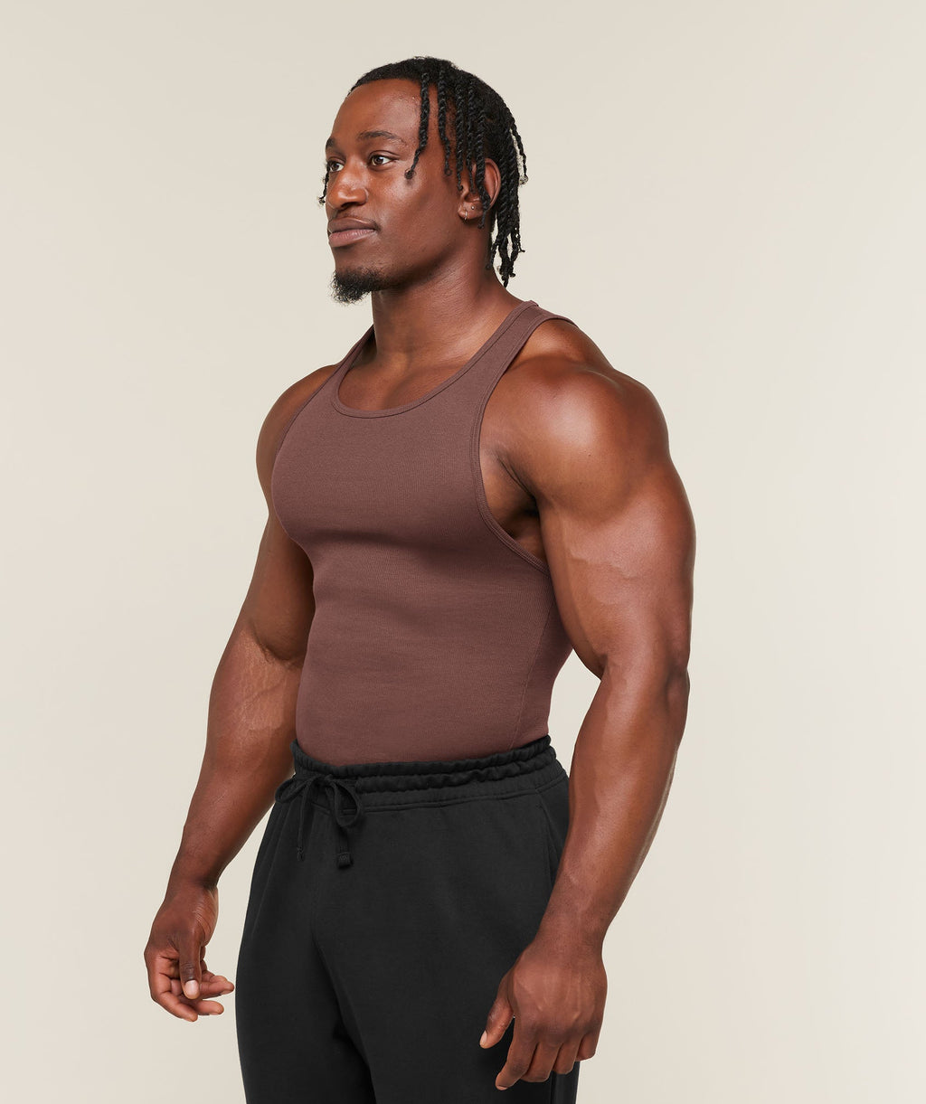 Ribbed Tank 1PK - Espresso Brown