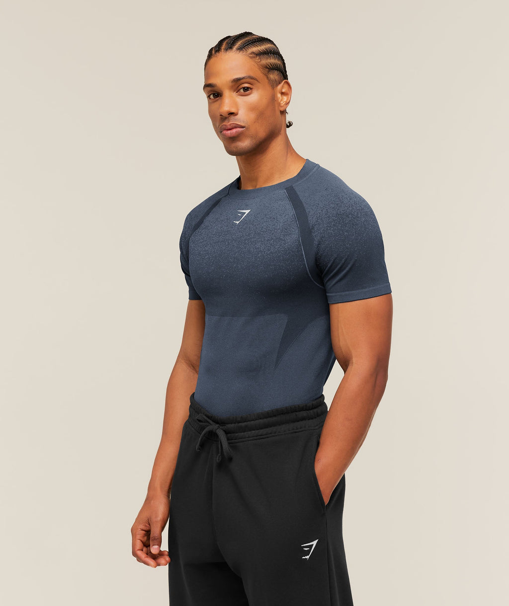 Shadow Seamless T Shirt - Heavy Blue