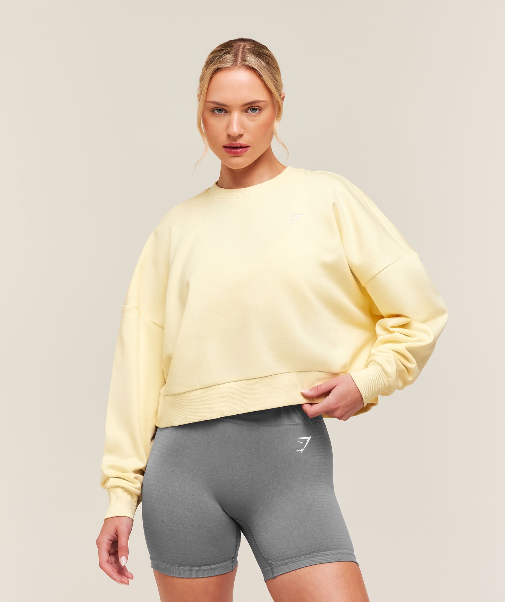 Training Oversized Boxy Sweatshirt - Butter Yellow