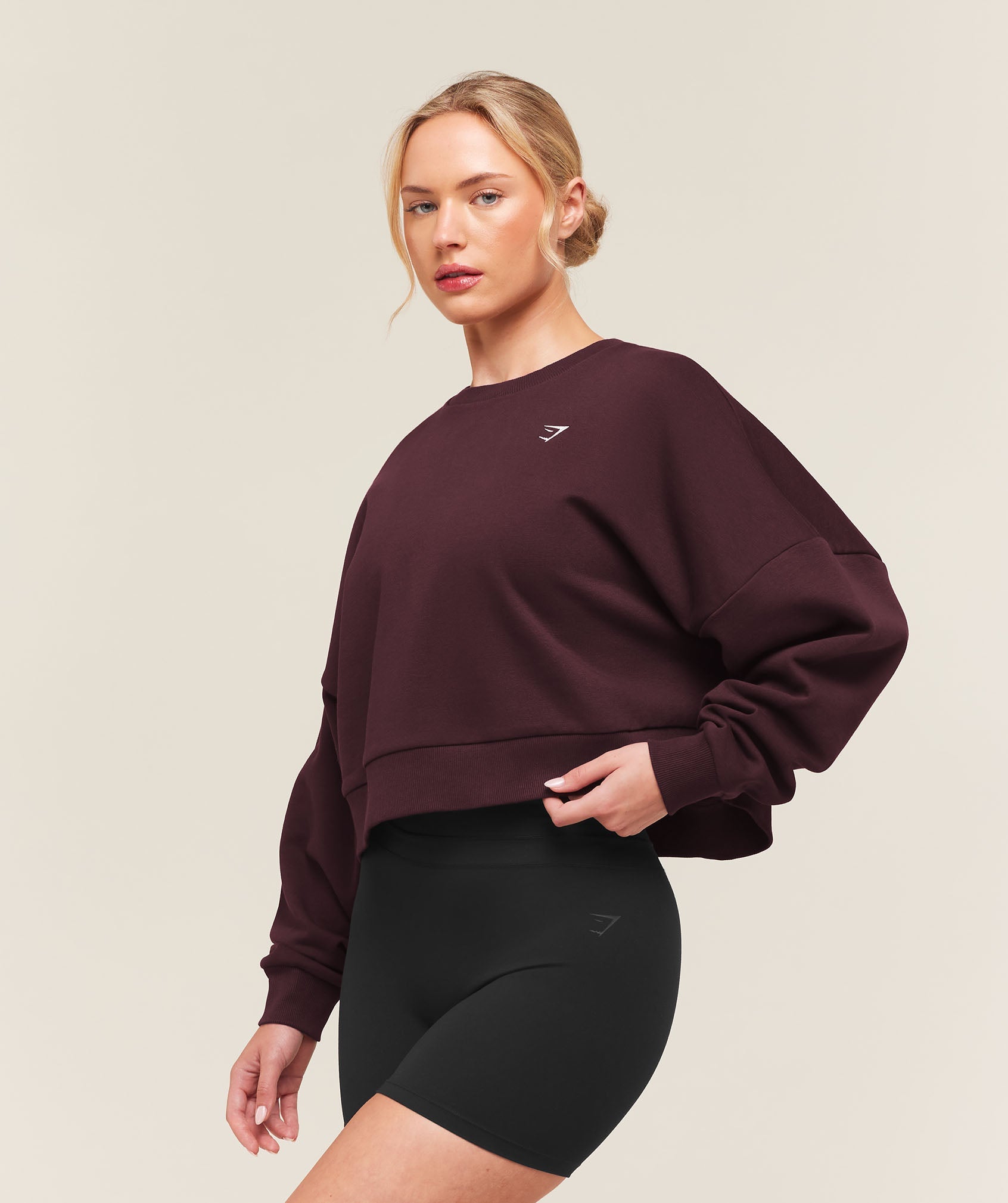 Training Oversized Boxy Sweatshirt - Cherry Purple