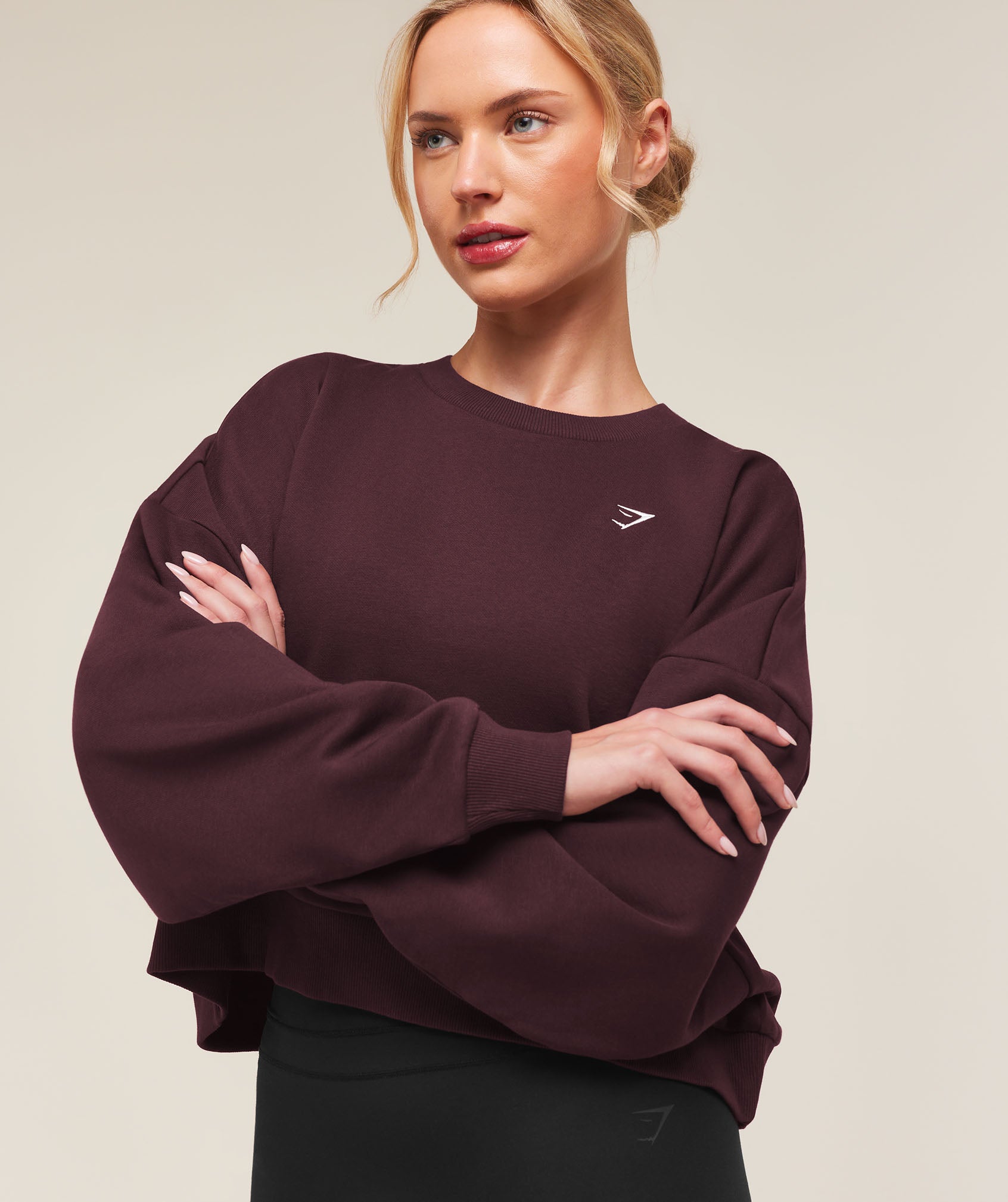 Training Oversized Boxy Sweatshirt - Cherry Purple