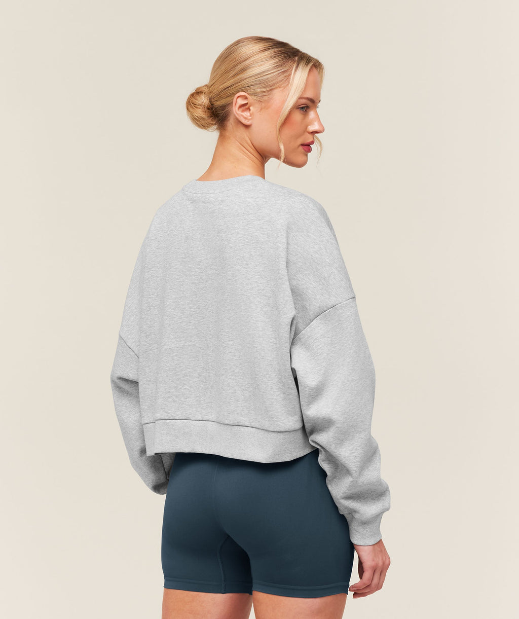 Training Oversized Boxy Sweatshirt - Light Grey Core Marl