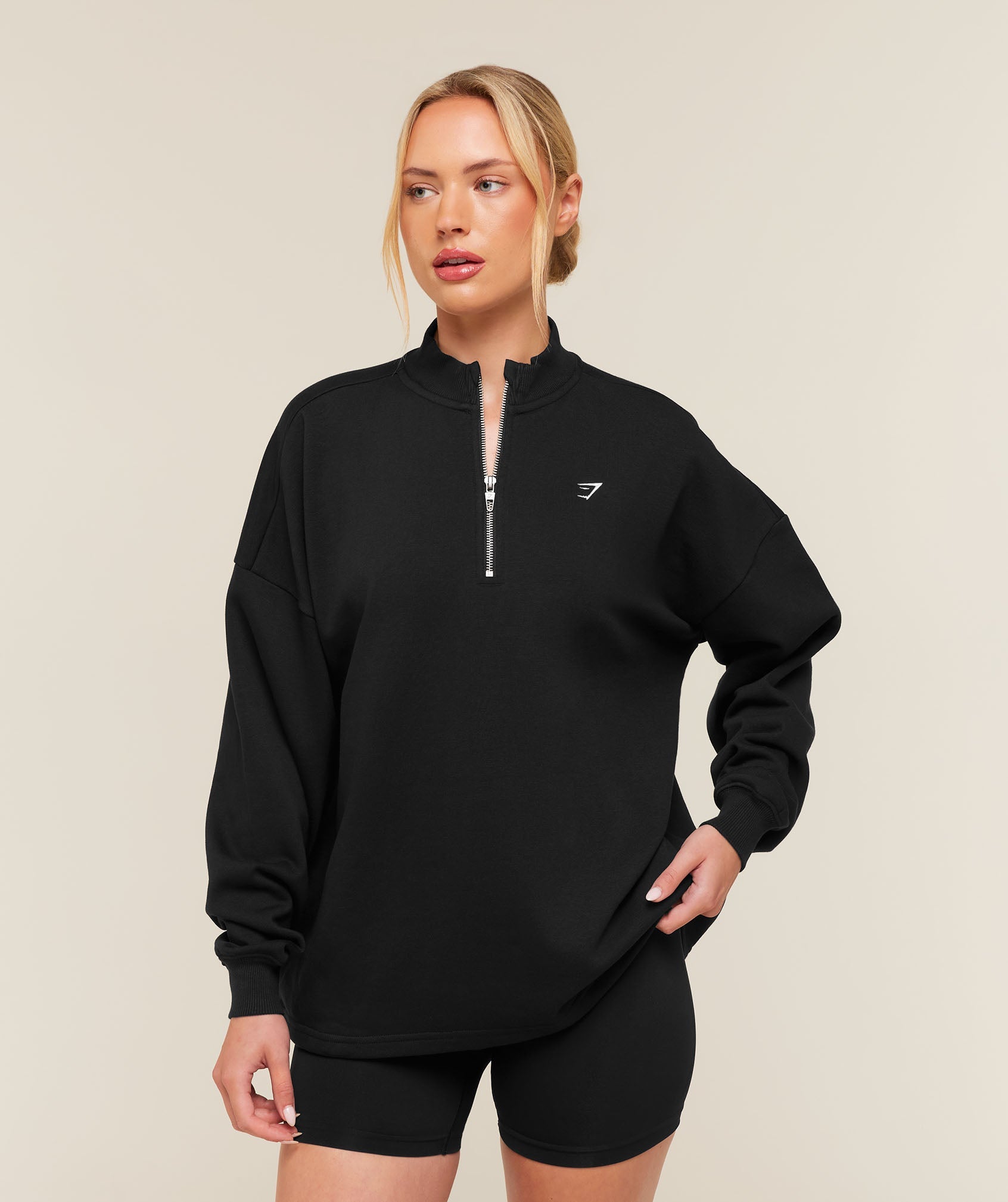 Training Oversized 1/4 Zip - Black