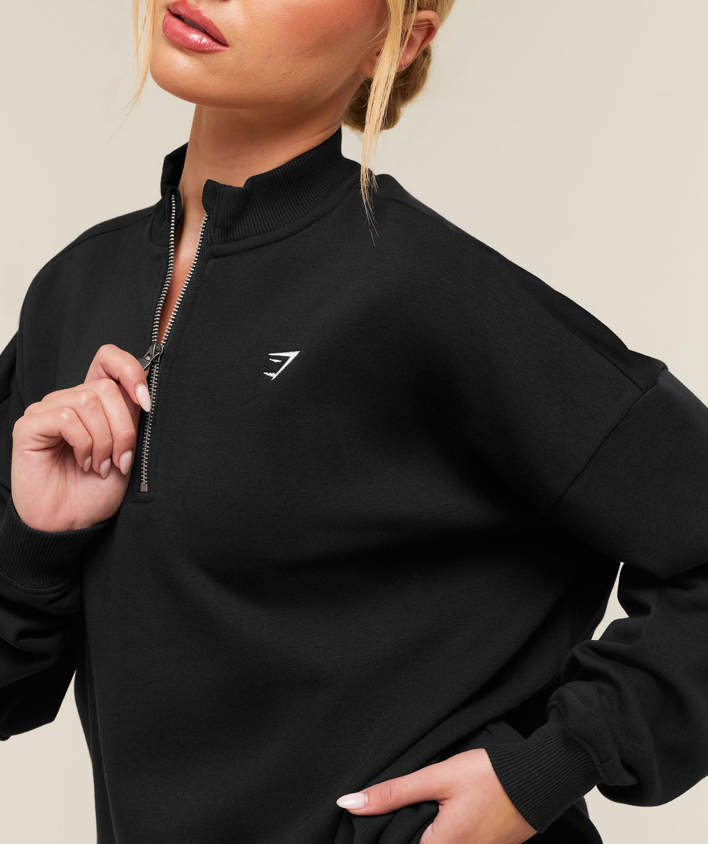 Training Oversized 1/4 Zip - Black