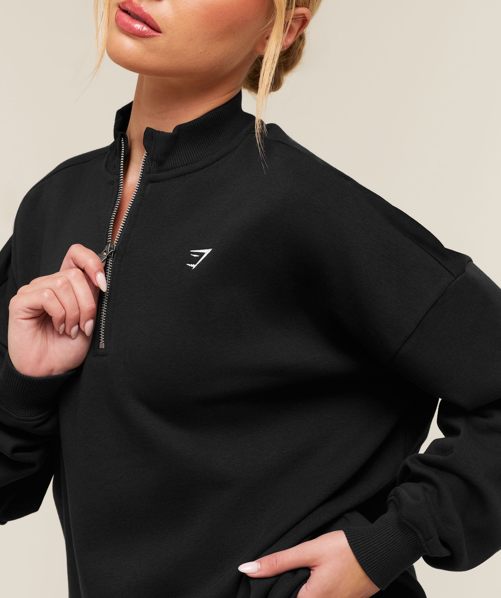 Training Oversized 1/4 Zip - Black