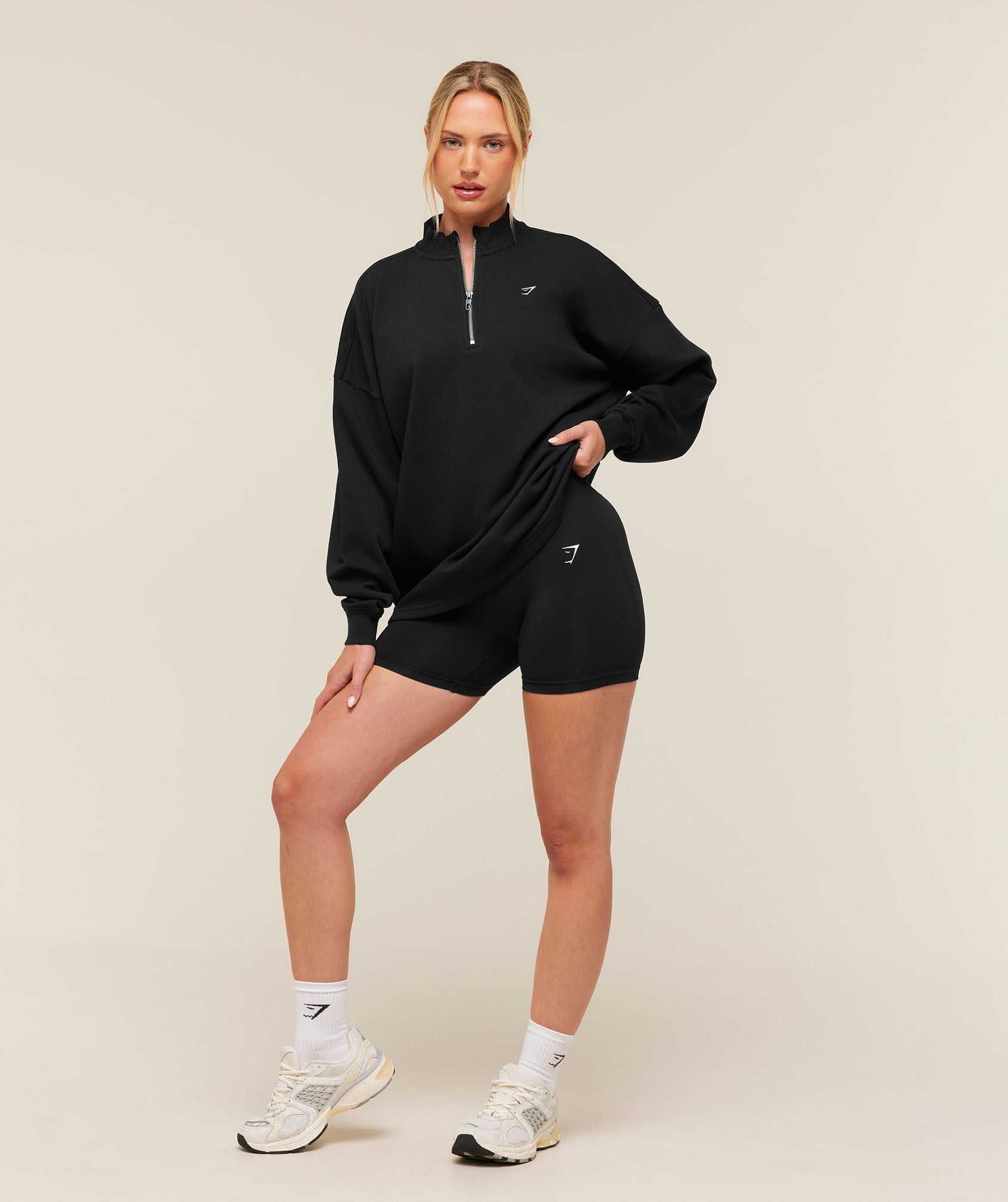Training Oversized 1/4 Zip - Black