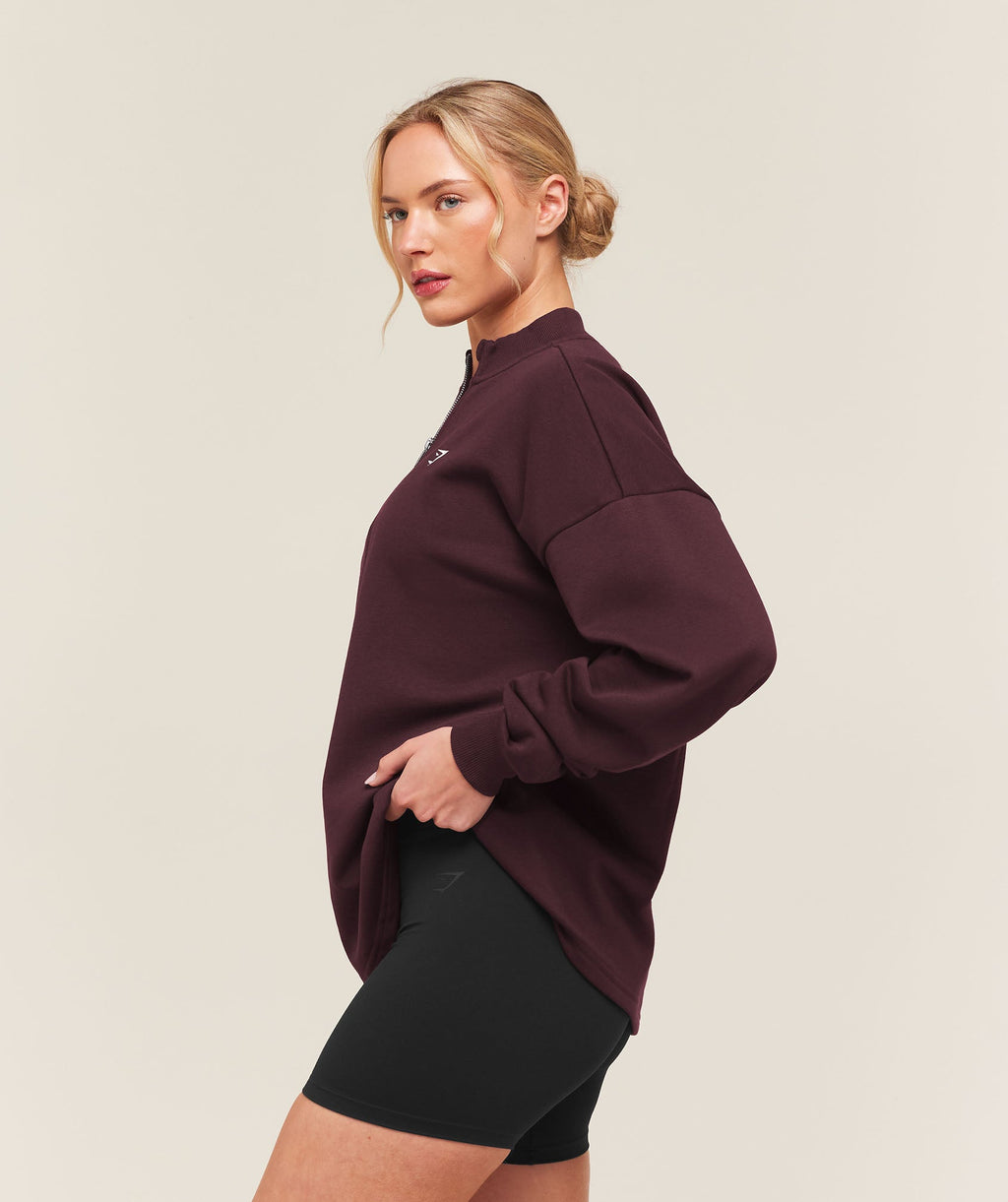 Training Oversized 1/4 Zip - Cherry Purple