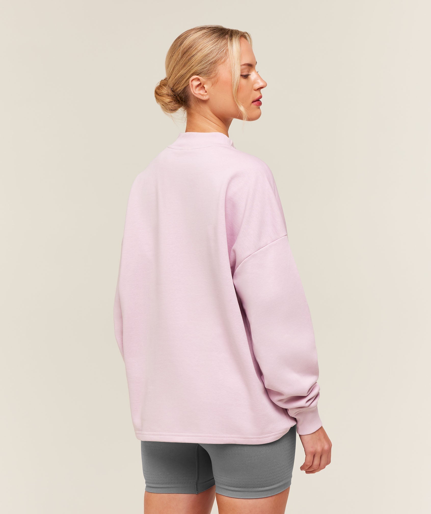 Training Oversized 1/4 Zip - Haze Pink