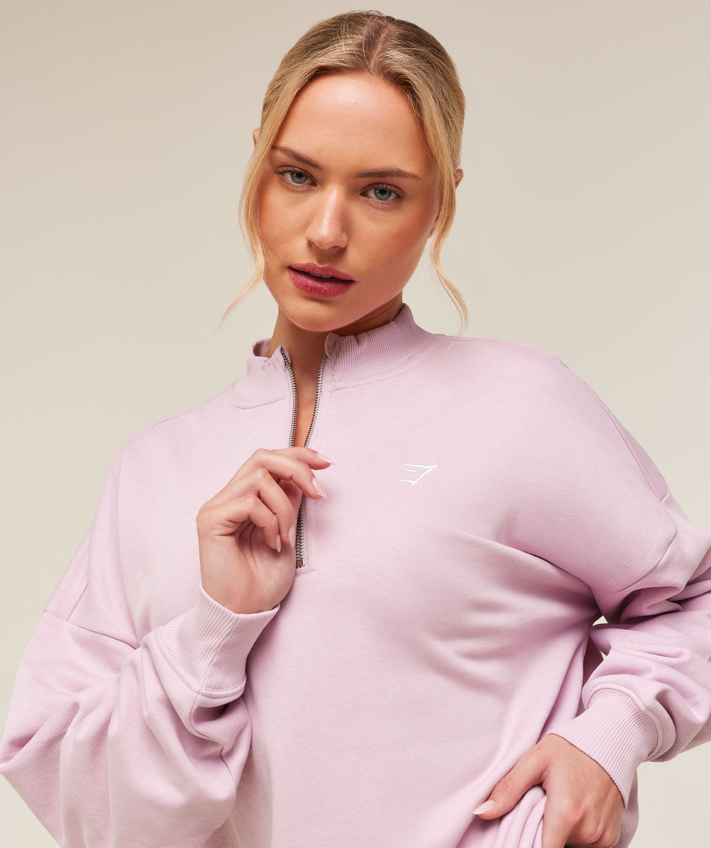 Training Oversized 1/4 Zip - Haze Pink