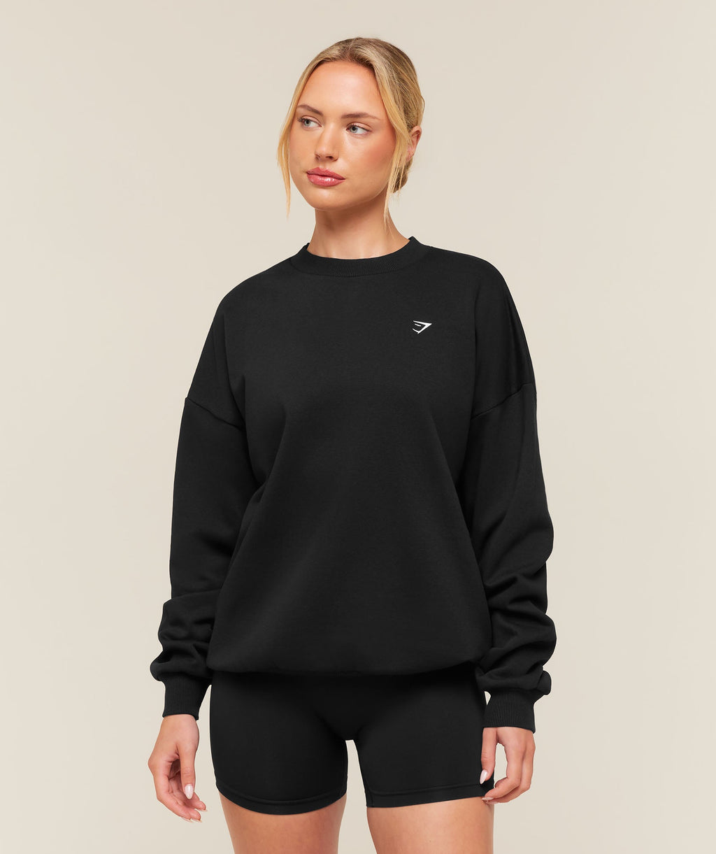 Training Oversized Fleece Sweatshirt - Black