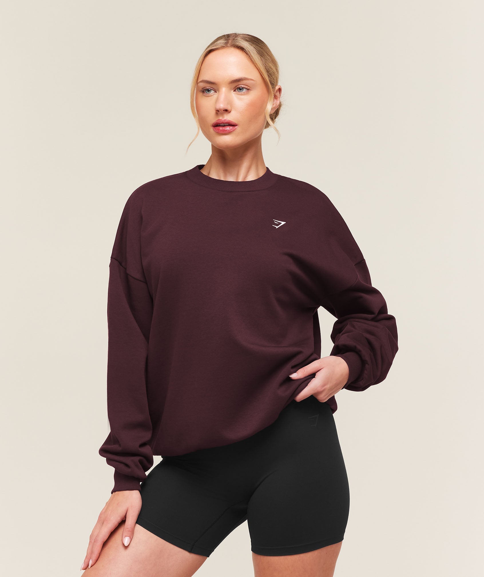 Training Oversized Fleece Sweatshirt - Cherry Purple