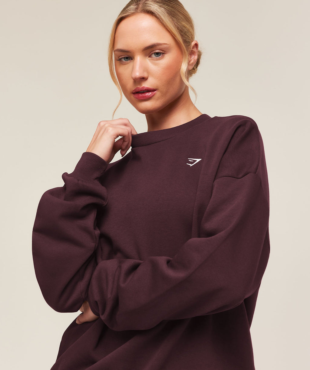 Training Oversized Fleece Sweatshirt - Cherry Purple