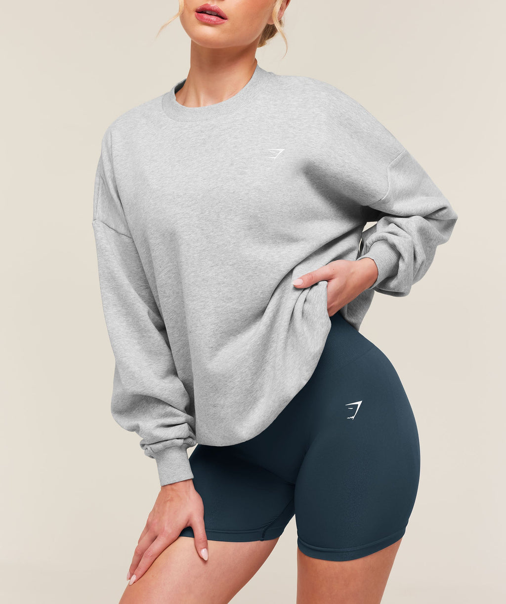 Training Oversized Fleece Sweatshirt - Light Grey Core Marl