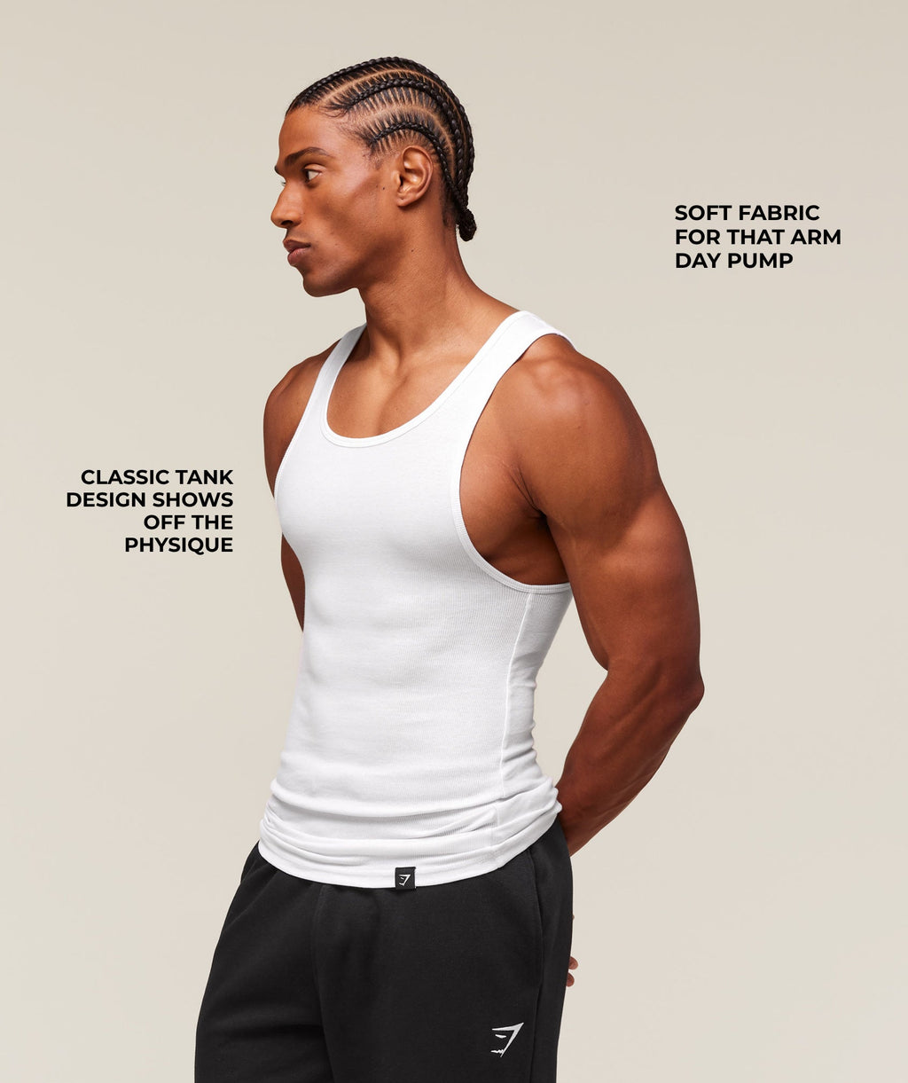 Ribbed Tank 1PK - White
