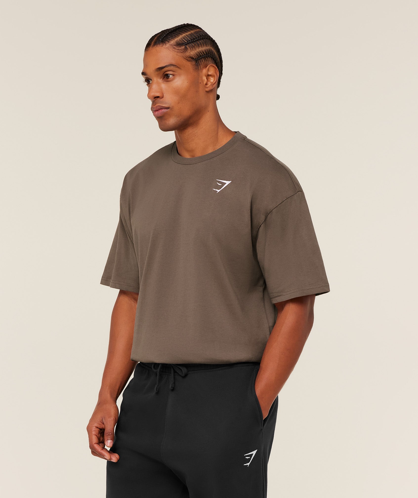 Crest Oversized T-Shirt - Soft Brown