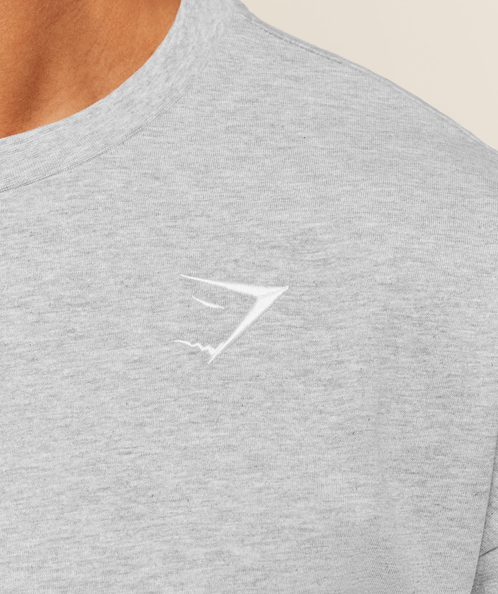 Crest Oversized T-Shirt - Light Grey Core Marl