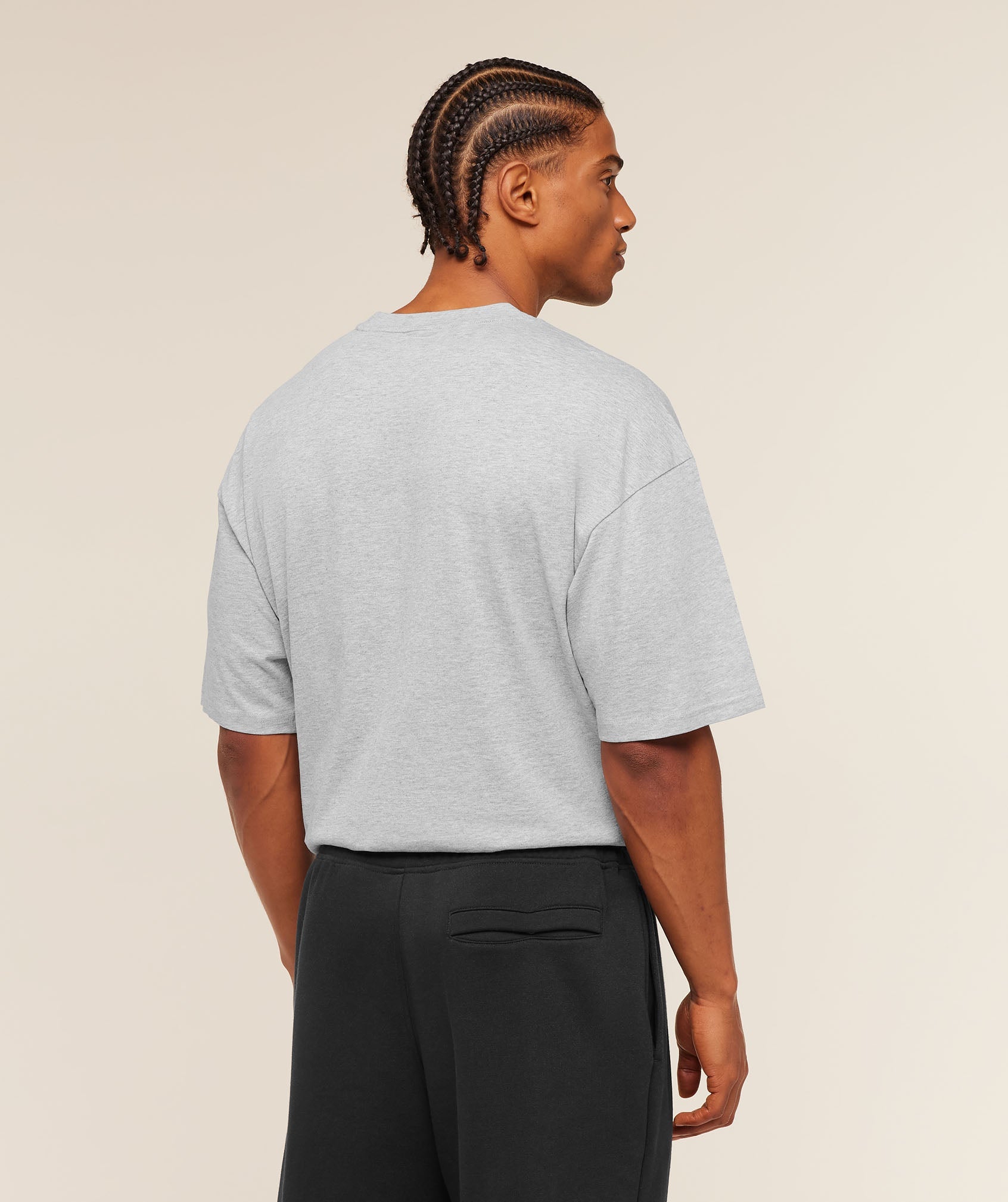 Crest Oversized T-Shirt - Light Grey Core Marl