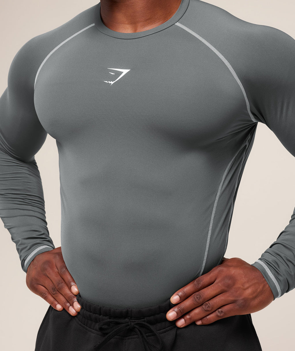 Element Baselayer Long Sleeve T-Shirt - Pitch Grey/White