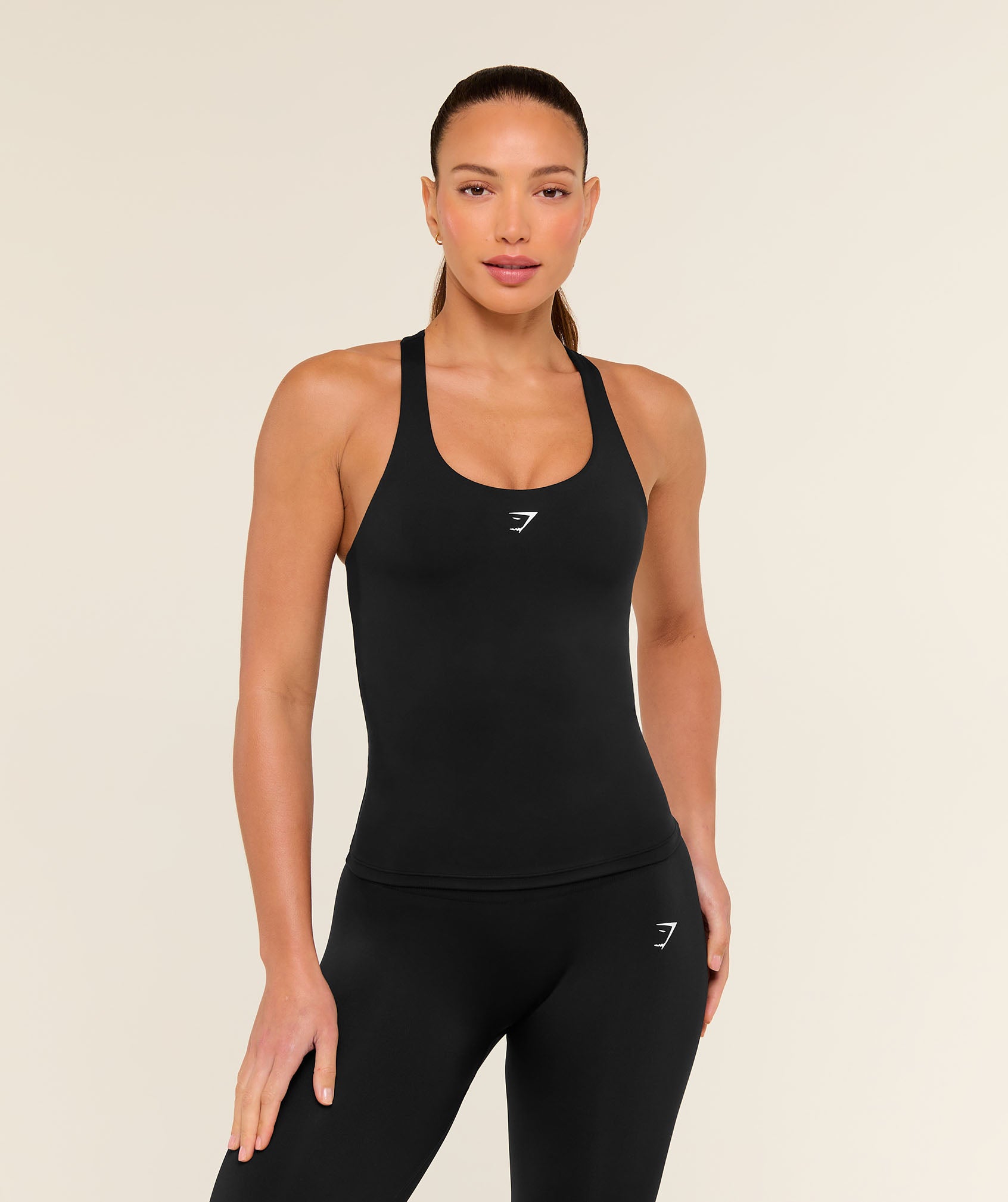 Everyday Racer Back Tank with Shelf - Black