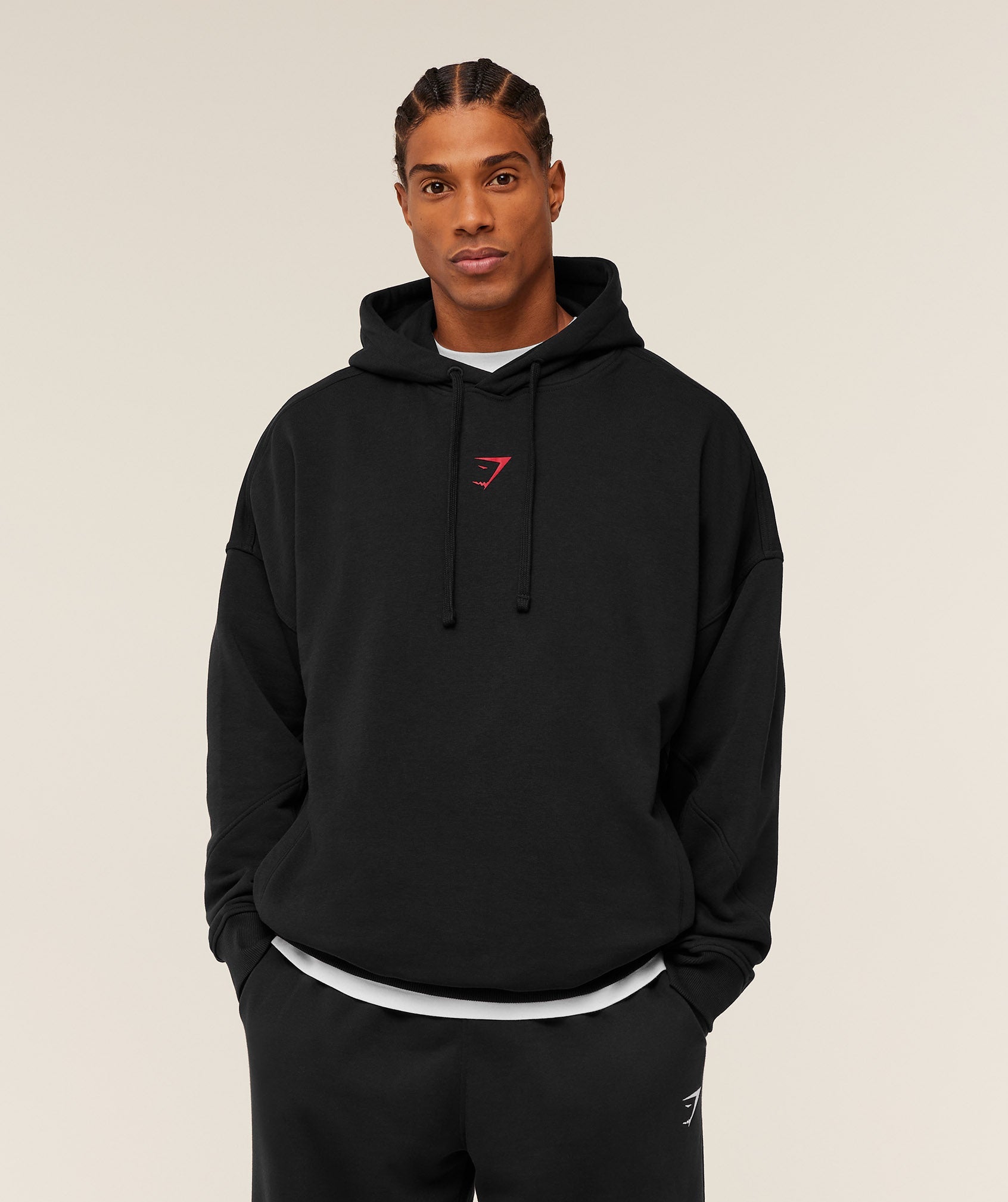 Power Oversized Hoodie - Black/Conditioning Red