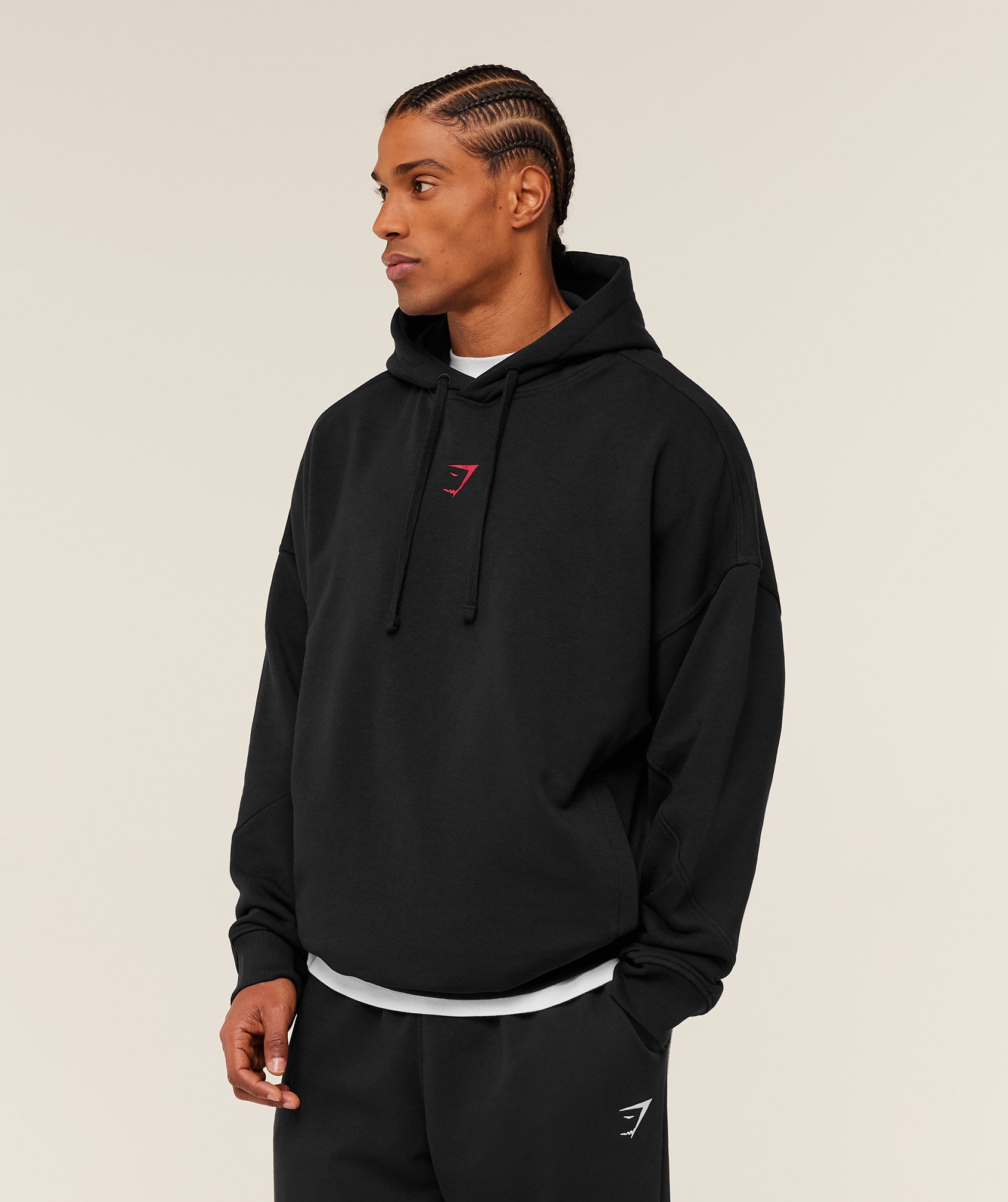 Power Oversized Hoodie - Black/Conditioning Red