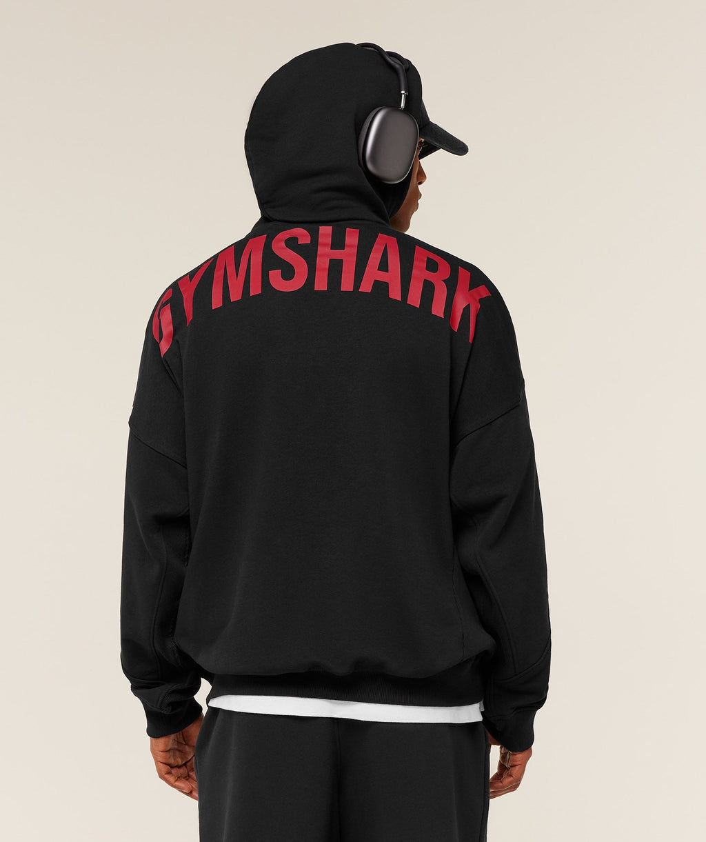 Power Oversized Hoodie - Black/Conditioning Red