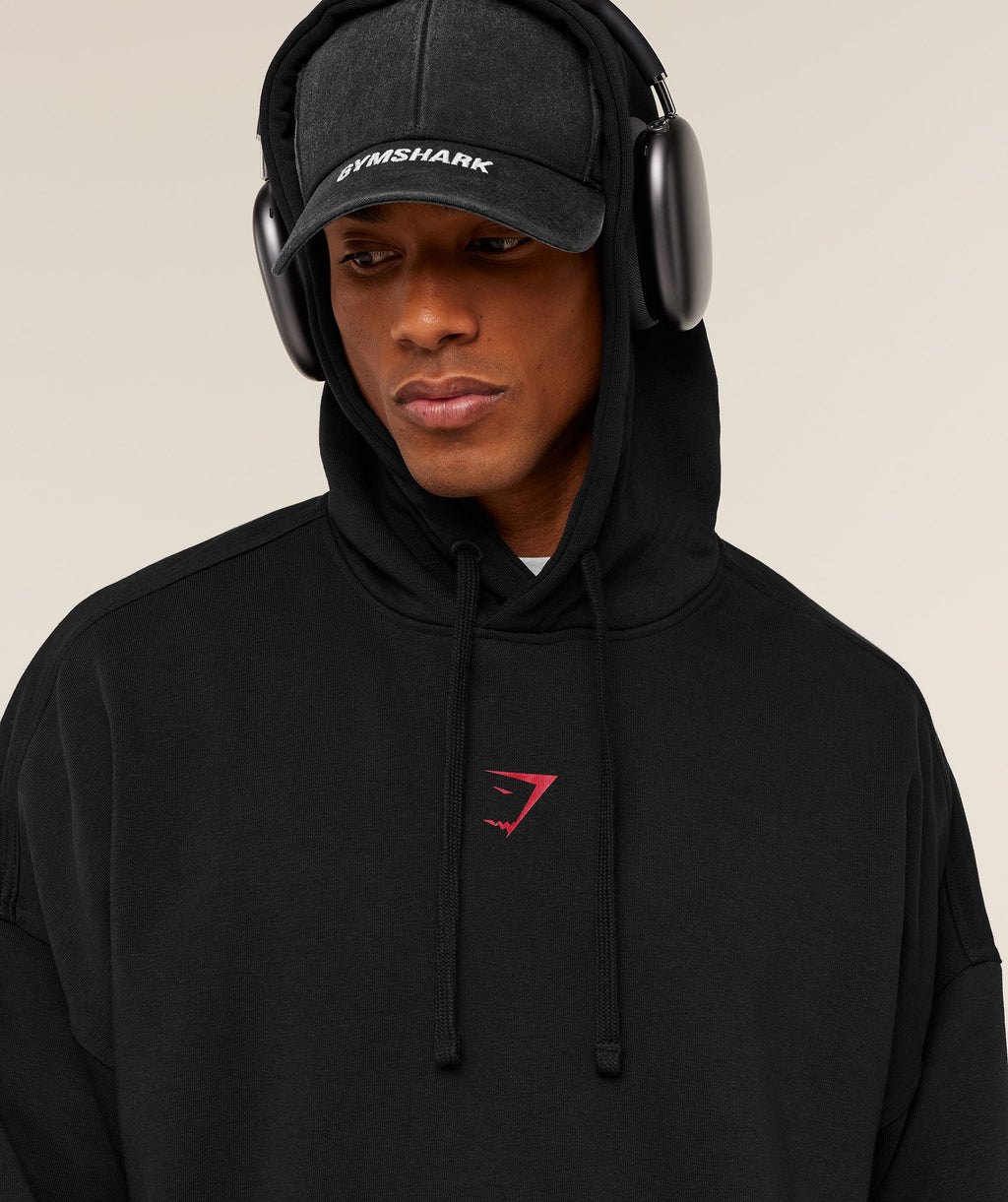 Power Oversized Hoodie - Black/Conditioning Red