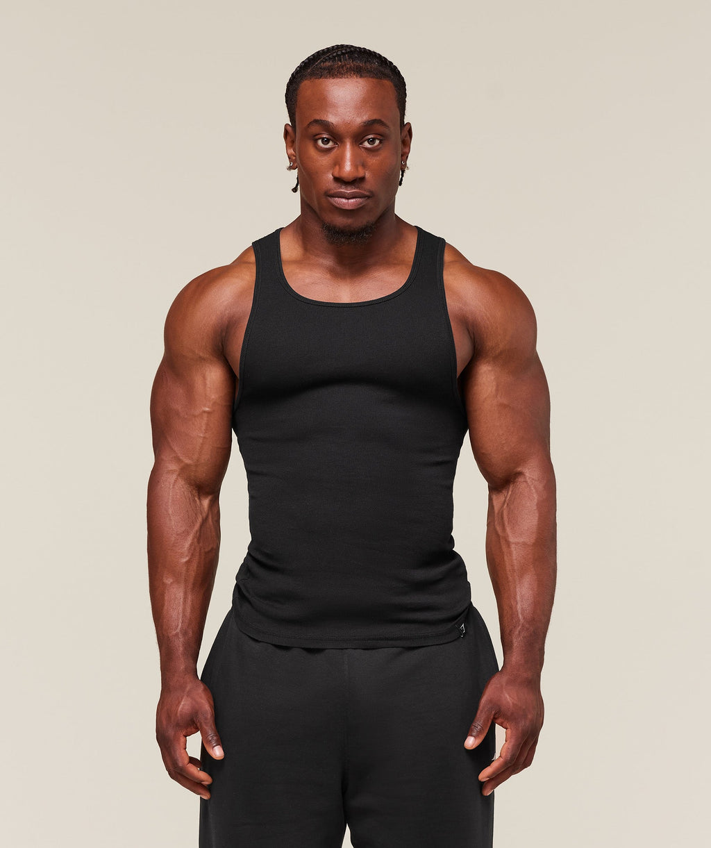 Ribbed Tank 1PK - Black