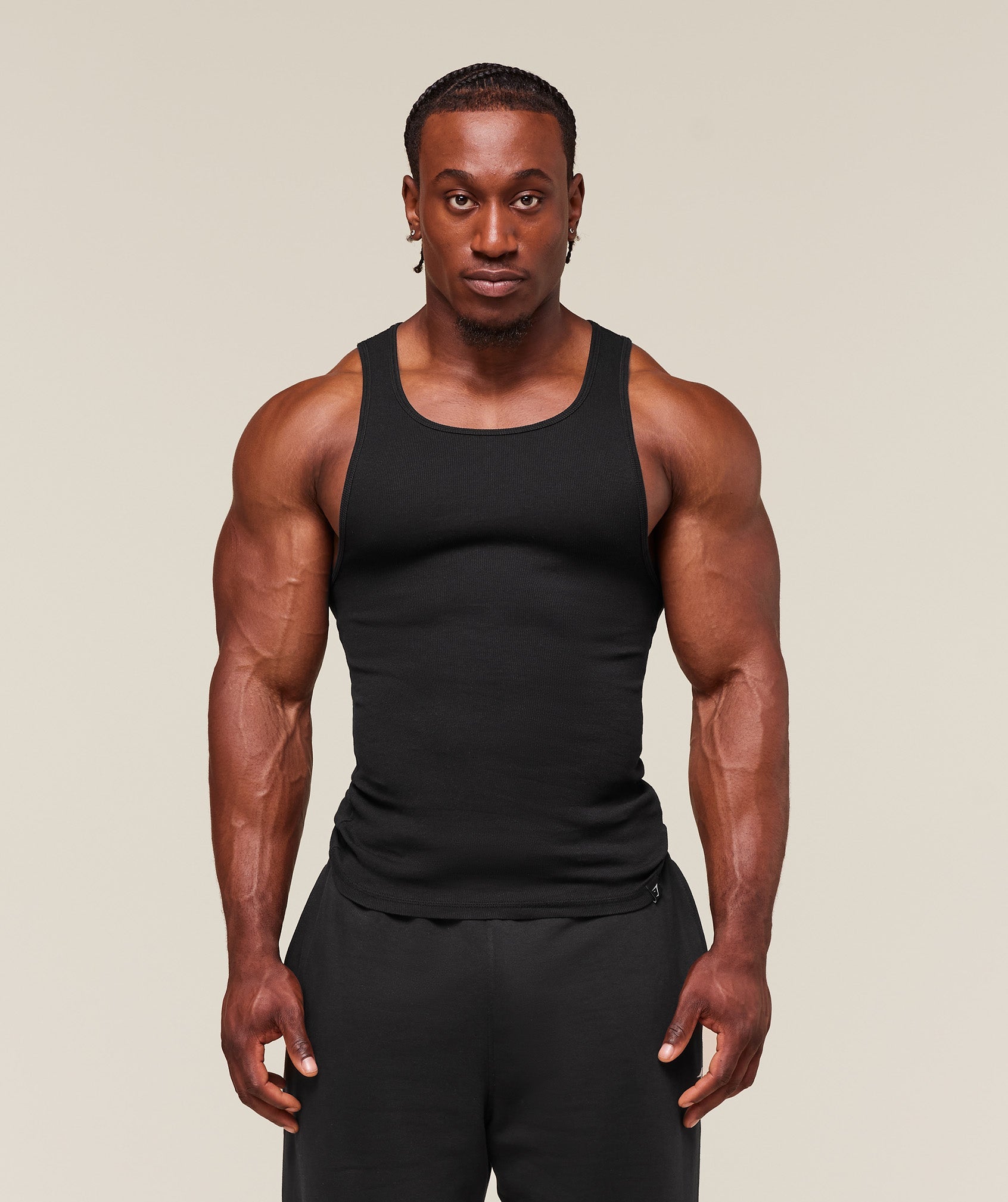 Ribbed Tank 1PK - Black