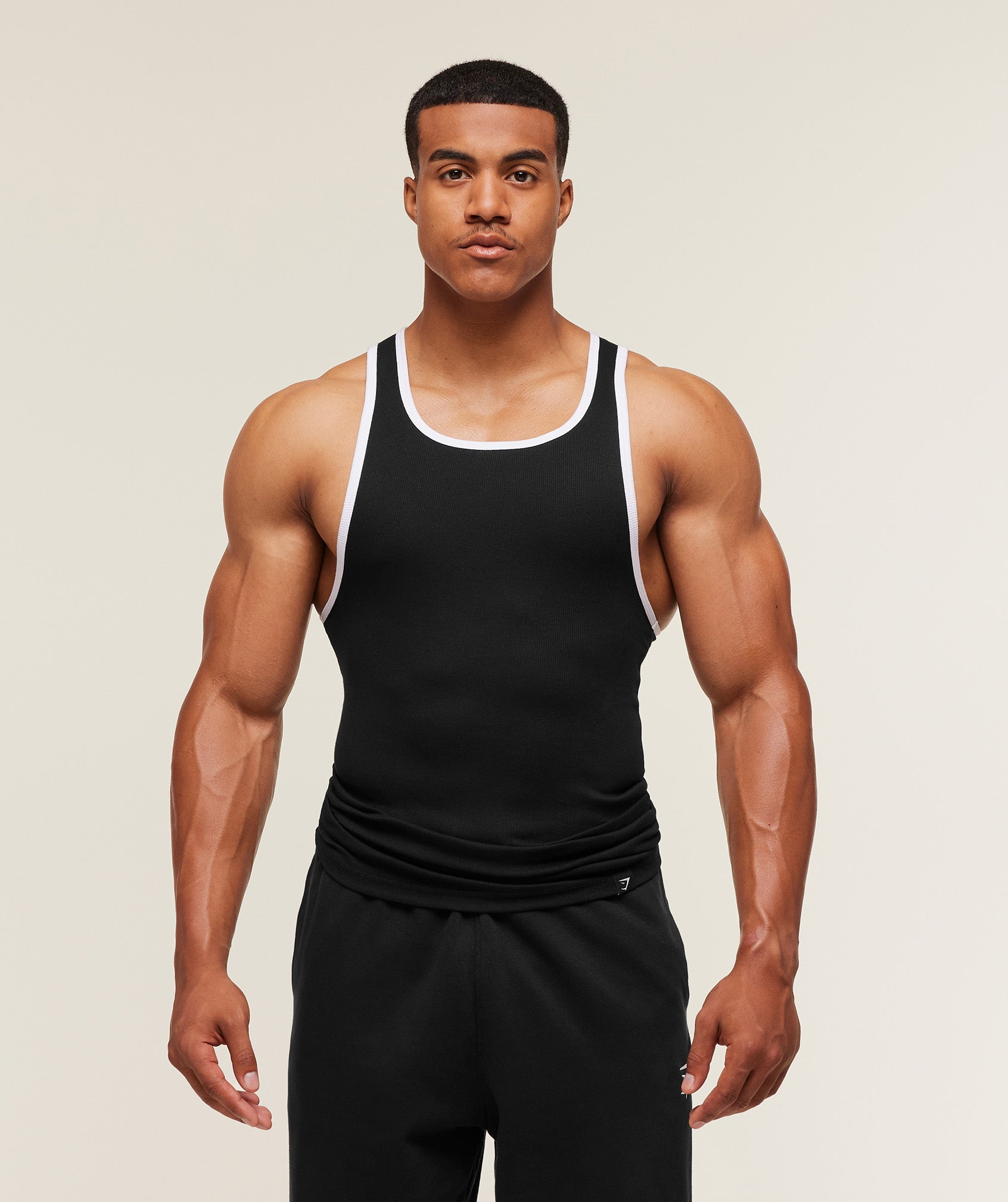 Ribbed Tank 1PK - Black/White