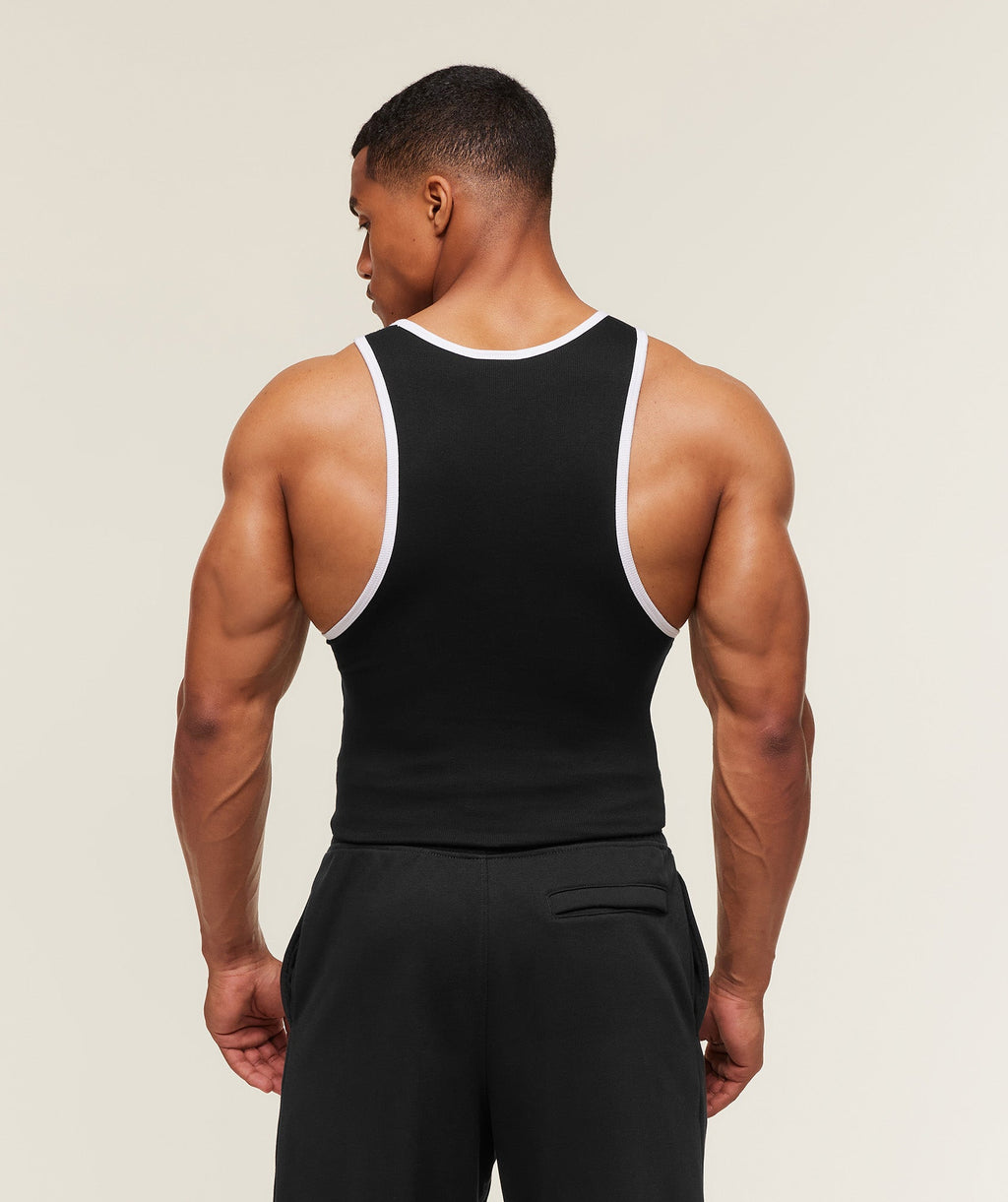 Ribbed Tank 1PK - Black/White