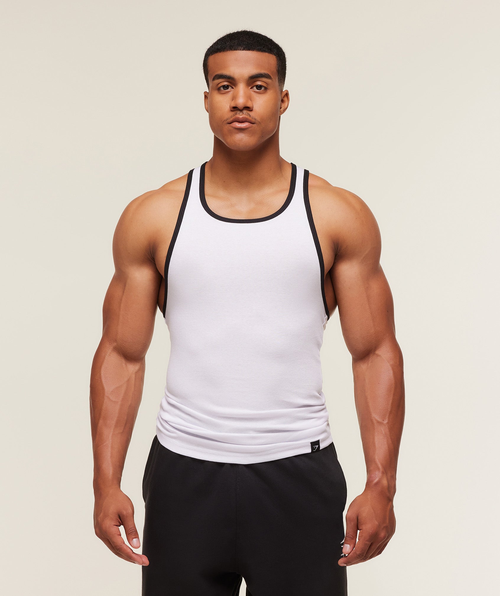 Ribbed Tank 1PK - White/Black