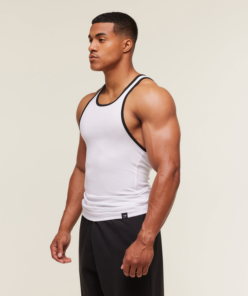 Ribbed Tank 1PK - White/Black