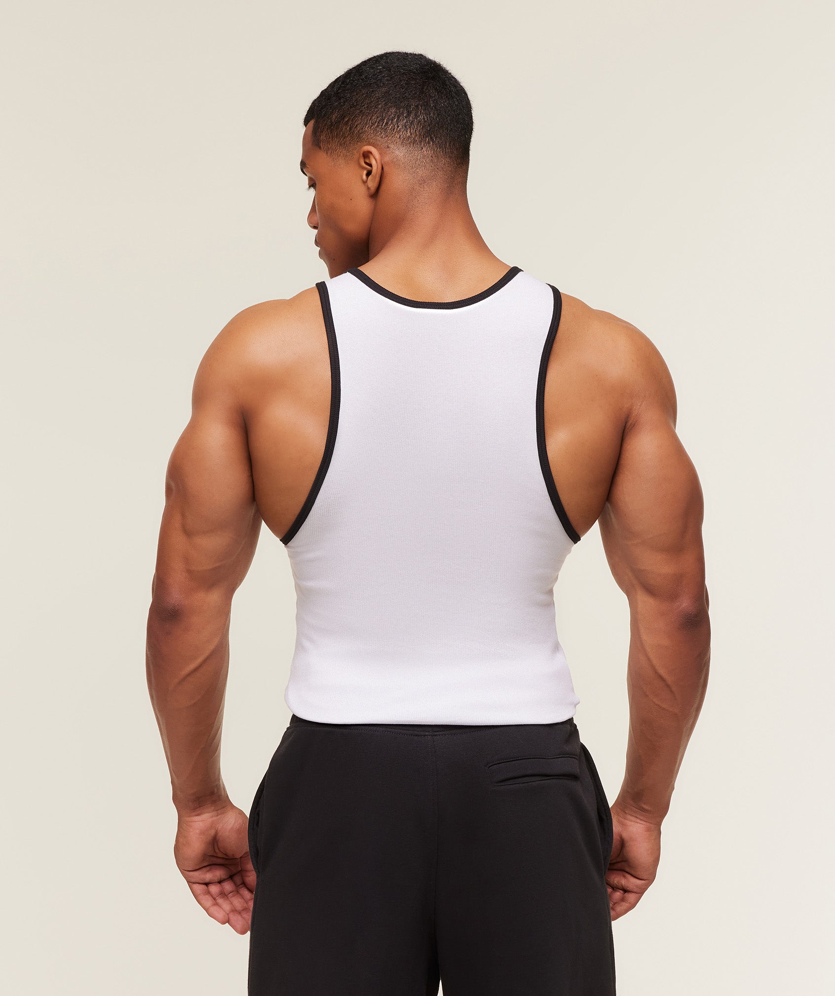 Ribbed Tank 1PK - White/Black