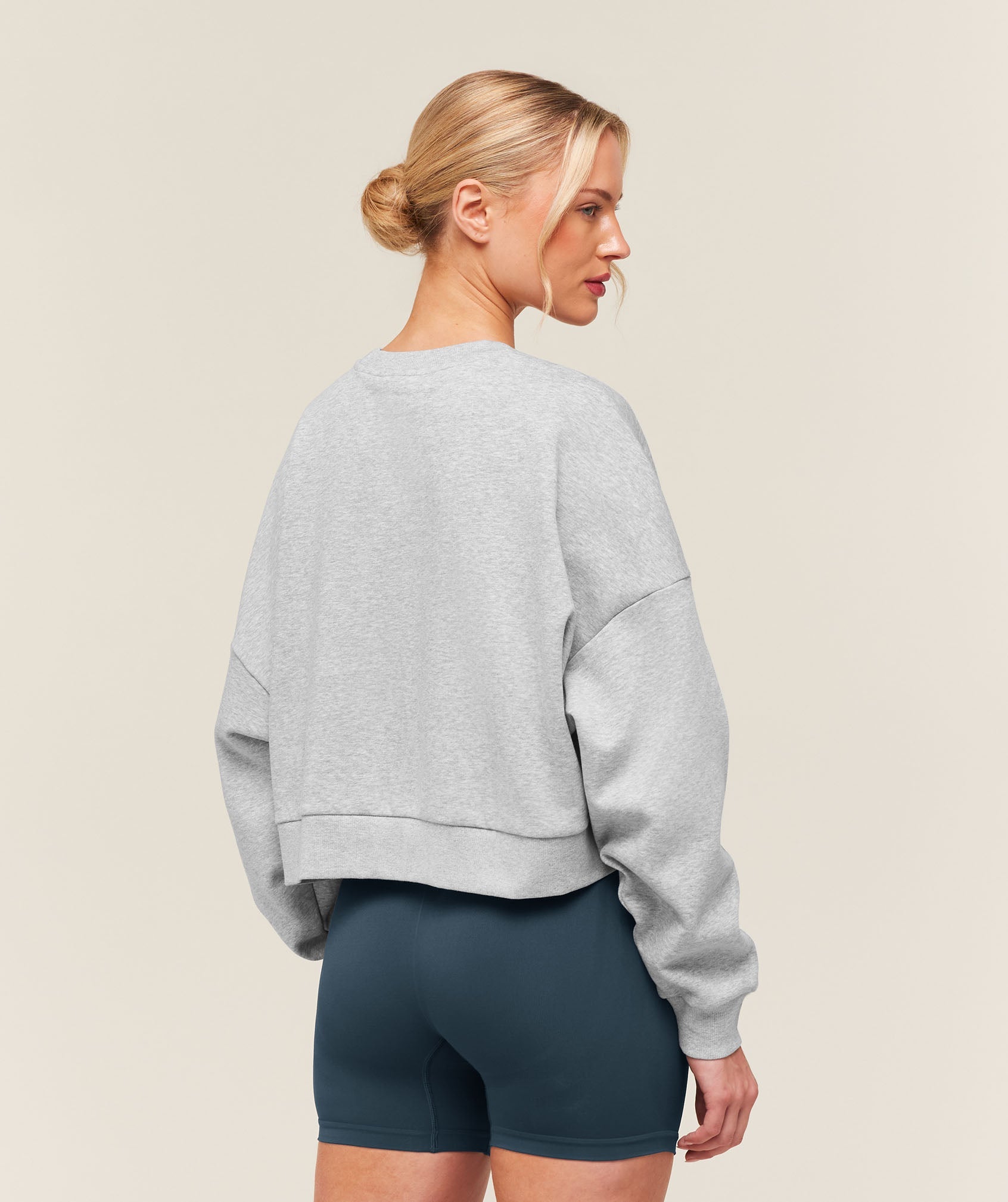 Training Oversized Boxy Sweatshirt - Light Grey Core Marl